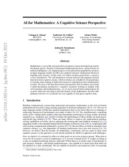 AI for Mathematics: A Cognitive Science Perspective