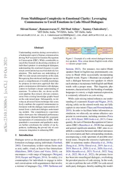 From Multilingual Complexity to Emotional Clarity: Leveraging
  Commonsense to Unveil Emotions in Code-Mixed Dialogues