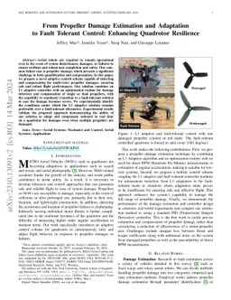 From Propeller Damage Estimation and Adaptation to Fault Tolerant
  Control: Enhancing Quadrotor Resilience