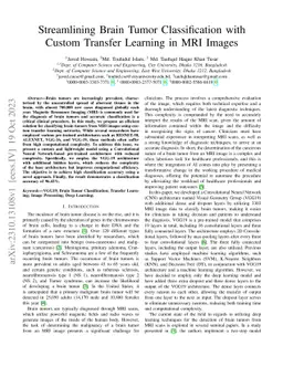 Streamlining Brain Tumor Classification with Custom Transfer Learning in
  MRI Images