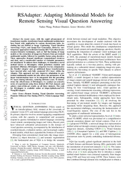RSAdapter: Adapting Multimodal Models for Remote Sensing Visual Question
  Answering