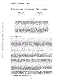 Understanding Addition in Transformers