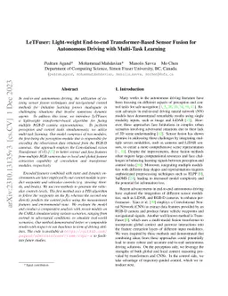 LeTFuser: Light-weight End-to-end Transformer-Based Sensor Fusion for
  Autonomous Driving with Multi-Task Learning