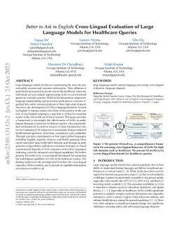 Better to Ask in English: Cross-Lingual Evaluation of Large Language
  Models for Healthcare Queries