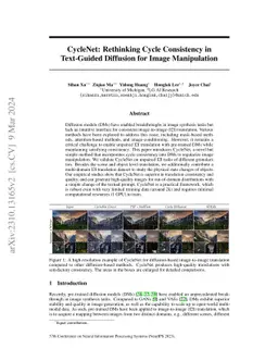 CycleNet: Rethinking Cycle Consistency in Text-Guided Diffusion for
  Image Manipulation