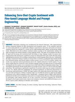 Enhancing Zero-Shot Crypto Sentiment with Fine-tuned Language Model and
  Prompt Engineering