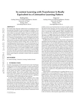In-context Learning with Transformer Is Really Equivalent to a
  Contrastive Learning Pattern