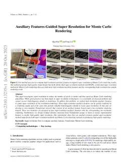 Auxiliary Features-Guided Super Resolution for Monte Carlo Rendering