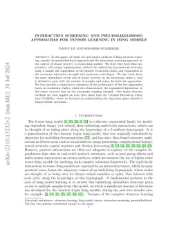 Interaction Screening and Pseudolikelihood Approaches for Tensor
  Learning in Ising Models
