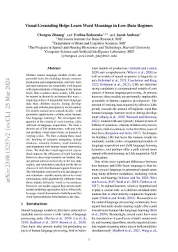 Visual Grounding Helps Learn Word Meanings in Low-Data Regimes