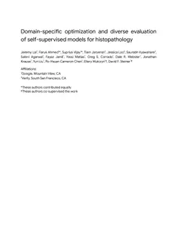 Domain-specific optimization and diverse evaluation of self-supervised
  models for histopathology