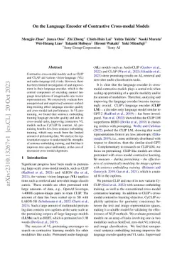 On the Language Encoder of Contrastive Cross-modal Models