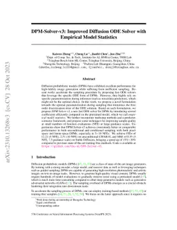 DPM-Solver-v3: Improved Diffusion ODE Solver with Empirical Model
  Statistics
