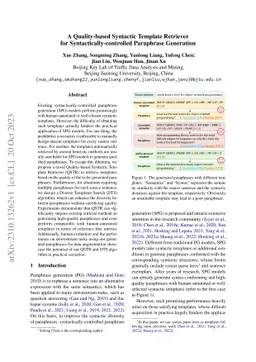 A Quality-based Syntactic Template Retriever for
  Syntactically-controlled Paraphrase Generation
