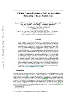 UE4-NeRF:Neural Radiance Field for Real-Time Rendering of Large-Scale
  Scene