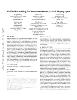 Unified Pretraining for Recommendation via Task Hypergraphs