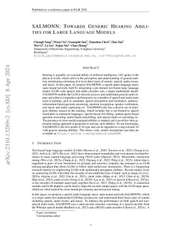 SALMONN: Towards Generic Hearing Abilities for Large Language Models