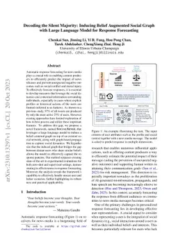 Decoding the Silent Majority: Inducing Belief Augmented Social Graph
  with Large Language Model for Response Forecasting