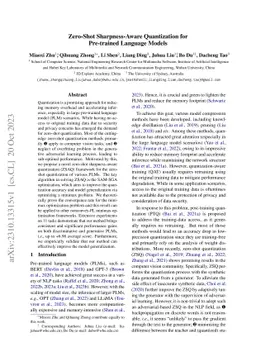 Zero-Shot Sharpness-Aware Quantization for Pre-trained Language Models