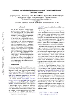 Exploring the Impact of Corpus Diversity on Financial Pretrained Language Models