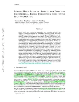 Beyond Hard Samples: Robust and Effective Grammatical Error Correction
  with Cycle Self-Augmenting
