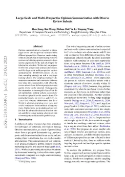 Large-Scale and Multi-Perspective Opinion Summarization with Diverse
  Review Subsets