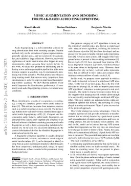 Music Augmentation and Denoising For Peak-Based Audio Fingerprinting