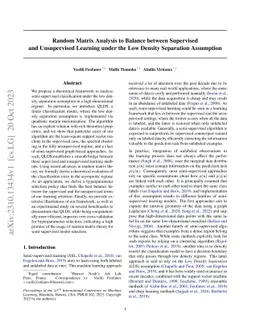 Random Matrix Analysis to Balance between Supervised and Unsupervised
  Learning under the Low Density Separation Assumption