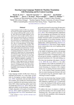 Steering Large Language Models for Machine Translation with Finetuning
  and In-Context Learning
