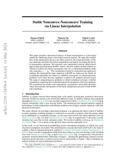 Stable Nonconvex-Nonconcave Training via Linear Interpolation