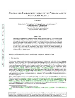 Controlled Randomness Improves the Performance of Transformer Models