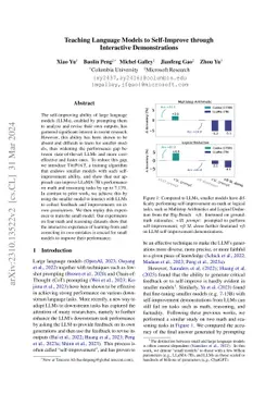 Teaching Language Models to Self-Improve through Interactive
  Demonstrations