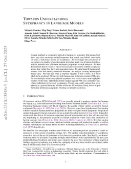 Towards Understanding Sycophancy in Language Models