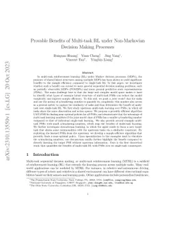 Provable Benefits of Multi-task RL under Non-Markovian Decision Making
  Processes