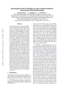 Self-prompted Chain-of-Thought on Large Language Models for Open-domain
  Multi-hop Reasoning