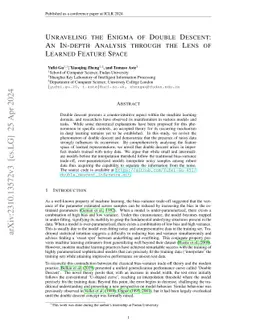 Unraveling the Enigma of Double Descent: An In-depth Analysis through
  the Lens of Learned Feature Space