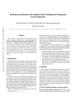 Boosting Generalization with Adaptive Style Techniques for Fingerprint
  Liveness Detection