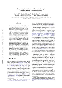 Improving Cross-Lingual Transfer through Subtree-Aware Word Reordering