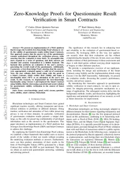 Zero-Knowledge Proofs for Questionnaire Result Verification in Smart
  Contracts