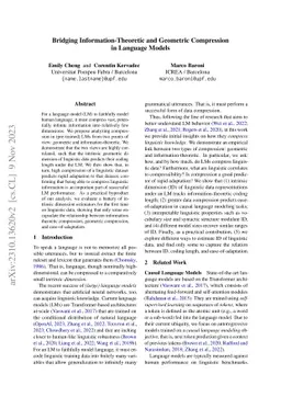 Bridging Information-Theoretic and Geometric Compression in Language
  Models