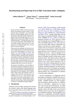 Benchmarking and Improving Text-to-SQL Generation under Ambiguity