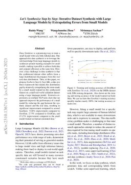 Let's Synthesize Step by Step: Iterative Dataset Synthesis with Large
  Language Models by Extrapolating Errors from Small Models
