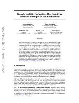 Towards Realistic Mechanisms That Incentivize Federated Participation
  and Contribution