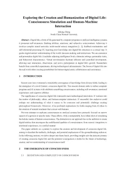 Exploring the Creation and Humanization of Digital Life: Consciousness
  Simulation and Human-Machine Interaction