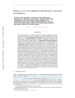 Habitat 3.0: A Co-Habitat for Humans, Avatars and Robots