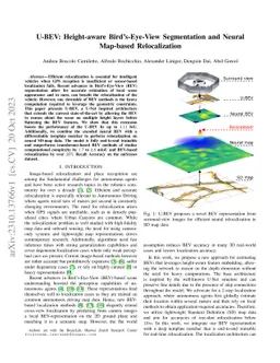 U-BEV: Height-aware Bird's-Eye-View Segmentation and Neural Map-based Relocalization