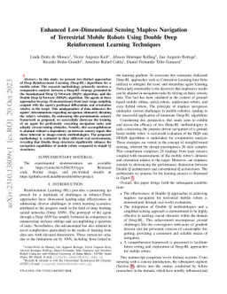 Enhanced Low-Dimensional Sensing Mapless Navigation of Terrestrial
  Mobile Robots Using Double Deep Reinforcement Learning Techniques