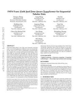 FATA-Trans: Field And Time-Aware Transformer for Sequential Tabular Data
