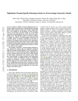 Nightshade: Prompt-Specific Poisoning Attacks on Text-to-Image
  Generative Models