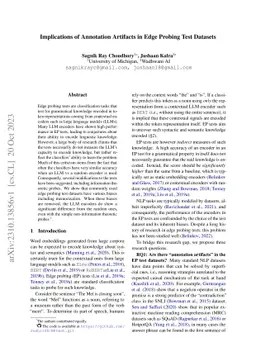 Implications of Annotation Artifacts in Edge Probing Test Datasets